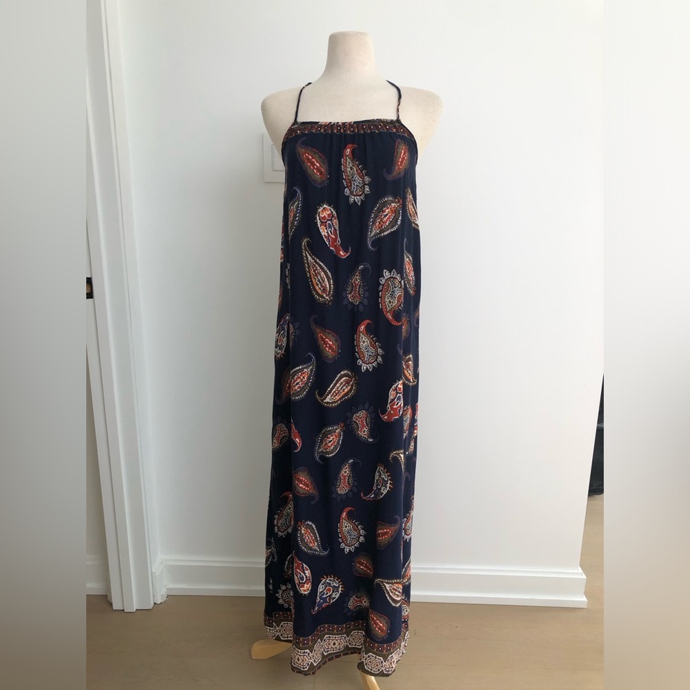 Summer bohemian navy maxi dress